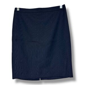 J.Crew No.2 Pencil Skirt Navy Pinstripe Wool Size 4P Classic Office Career